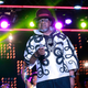 Papa Wemba performs onstage during the Femua music festival in Abidjan, Ivory Coast, on April 24, 2016, before collapsing onstage.
STR/AFP/Getty Images